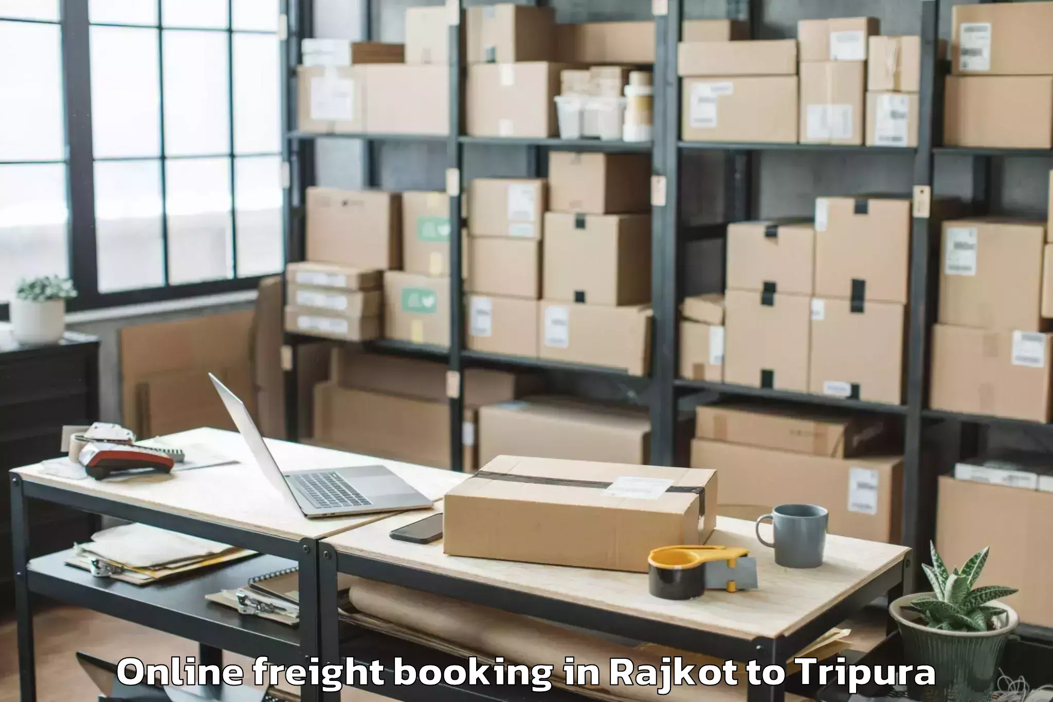 Book Rajkot to Kailashahar Airport Ixh Online Freight Booking